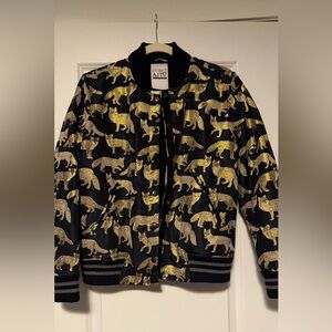 EUC Project AJ117 metallic fox bomber jacket size small